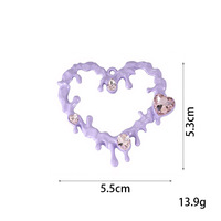 Pendentifs en métal en forme de cœur effet miroir avec surface réfléchissante pour chaussures d'été perforées et sangles de téléphone