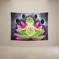 Tapisserie murale réactive aux UV Trippy Wolf Dragon, effet lumineux sous lumière noire, art psychédélique esthétique pour chambre et toile de fond de festival