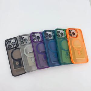 Funda de Lujo para Teléfono con Protector de Lente para iPhone 16 15 14 13 12 11 Pro Max Plus, Soporte Magnético de Carga Rápida, Cubierta Mate - Product Image 6