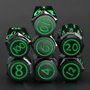 7PCs set Polyhedral DND Dungeons & Dragons Running Group Metal Dice Set Solid bala dados revólver dados - Product Image 5