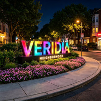 Lettres lumineuses 3D sur pied personnalisées RGB pour logo d'entreprise, enseigne LED autoportante pour aménagement paysager