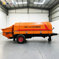 Pompe à béton diesel mobile efficace pour petits projets, montée sur remorque, machine de livraison de ciment sur roues