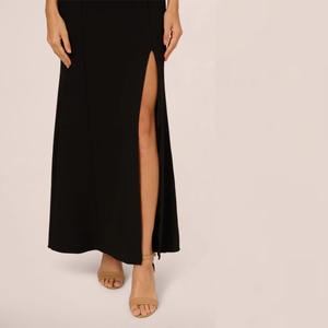 <span class=keywords><strong>Robe</strong></span> femme col festonné <span class=keywords><strong>smoking</strong></span> <span class=keywords><strong>robe</strong></span> sirène noir boutons sans manches <span class=keywords><strong>robe</strong></span> élégante fermeture éclair arrière <span class=keywords><strong>robe</strong></span> maxi fente avant douce - Product Image 4