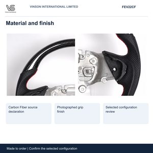 Volante de Fibra de Carbono para Ford Everest, Configuración Seleccionada con Centro Abierto FEV22CF - Product Image 3