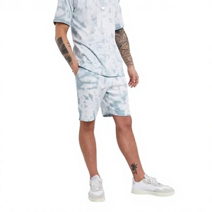 Conjunto de verano para hombre, transpirable, con camiseta y pantalones cortos a juego, conjunto elegante de verano, conjunto informal de dos piezas a juego, en venta. - Product Image 5