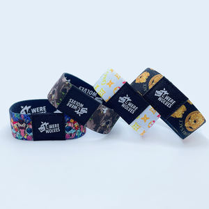 Bracelets de poignet en polyester tissé extensible de marque de créateur fantaisie personnalisés, bracelets de poignet élastiques pour événements - Product Image 5