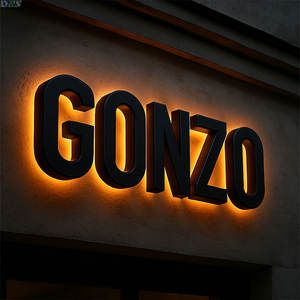 Letreros electrónicos acrílicos con logotipo <span class=keywords><strong>3D</strong></span> grande para centro comercial, tienda, hogar, Bar, empresa, decoraciones, naranja, 2500K, luz blanca cálida - Product Image 4