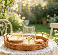 Tasse en verre 3D en forme de fleur, en borosilicate, en forme d'œuf, pour eau, jus, avec fleur intégrée, pour la maison et le bureau