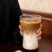 Mug à bière en verre borosilicate résistant à la chaleur de grande capacité, compatible lave-vaisselle et micro-ondes, design moderne, personnalisable