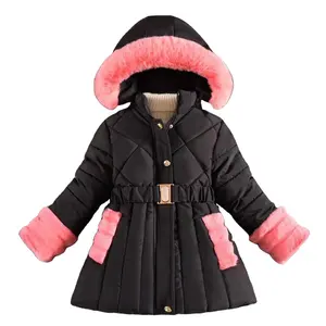Toptan bebek kabarık puf uzun kaban yastıklı özel Logo çocuk kış kız kirpi çocuklar kabarcık çocuk kış ceket