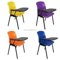 Chaise d'étudiant moderne en métal OKBUY avec tablette d'écriture, pour l'école, l'hôpital, la maison, le bureau, l'extérieur - Conception ergonomique, garantie de 3 ans, personnalisable