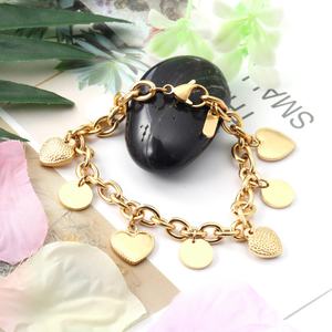กำไลข้อมือทองคำ 18K ขายส่ง รูปหัวใจและทรงกลม สำหรับสุภาพสตรี - Product Image 4