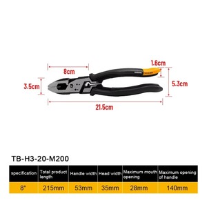Coupe-fil <span class=keywords><strong>TOUGHBUILT</strong></span> TB-H3-20-M200 8 pouces, qualité industrielle, multifonctionnel, à coupe plate, outils à main pour économiser l'effort - Product Image 3