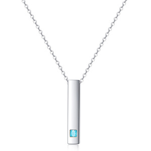 Stainless Steel Long Asymmetrical <b>Couple</b> <b>Necklace</b> With Pink And Blue Gemstone Pendant For Daily Wear - Product Image 4
