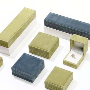 Square Velvet Jewelry <b>Box</b> with Custom Logo in Stock Organizer for Women Perfect <b>Gift</b> - Product Image 1