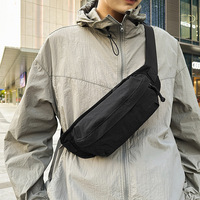 Sac banane unisexe léger et décontracté, résistant à l'eau, avec sangle réglable, sac de poitrine bandoulière pour voyage, sport et usage quotidien