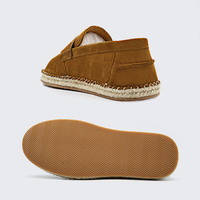Fabricant de chaussures Lanci Chine – Espadrilles Penny Loafer à enfiler pour hommes, personnalisées, de luxe, en daim et jute de qualité supérieure