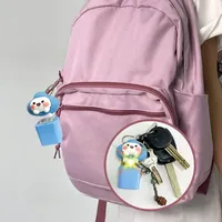 Timi dessin animé Fidget jouet LED interrupteur mécanique porte-clés en acier inoxydable doigt bouton porte-clés pour le soulagement du Stress porte-clés Gadget