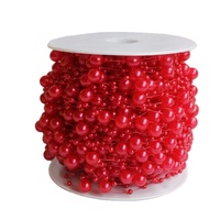 Guirnalda de cuentas de perlas para decoración, rollo de pelo de boda, mesa de flores, bricolaje, colores 3 y 8MM, 60M
