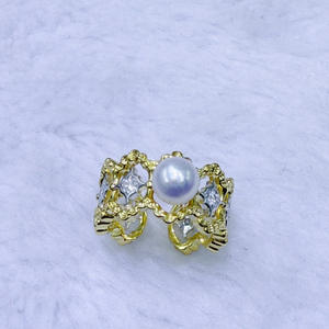 Anillo de Perlas de Agua Dulce de Alta Gama Europeo-Americano, Elegante y Versátil, de 6.5-7mm para Mujer - Product Image 4