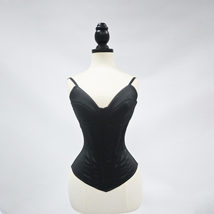 Soft Spaghetti Strap Sweetheart <b>Corset</b> Smooth Satin Bodice Boned Waist Shaping <b>Top</b> for Daily Date Bridal Photoshoot - Product Image 4