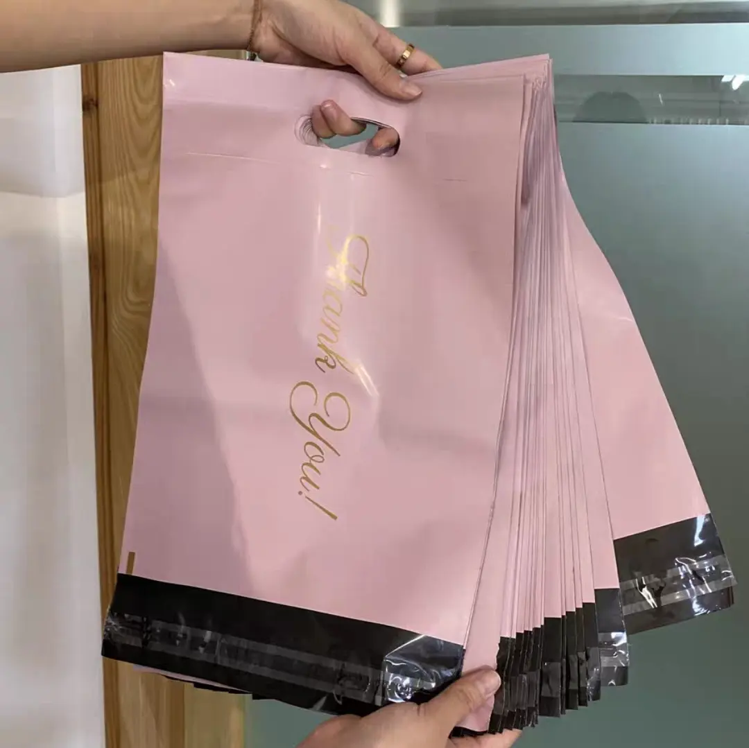 Bolsas de polietileno autoadhesivas, sobres de plástico, impermeables, color rosa, Morado, negro y amarillo, envío personalizado