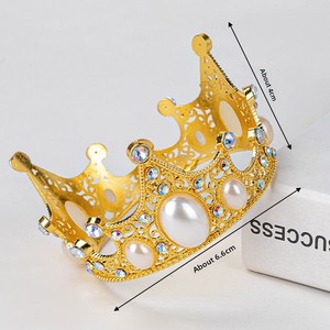 Accessori per torte di <span class=keywords><strong>compleanno</strong></span> e matrimonio, corone artistiche in metallo, decorazioni per torte e cappelli per feste, vendita diretta dalla fabbrica. - Product Image 5