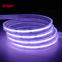 Bande LED COB certifiée ROHS, entièrement étanche à la poussière et à l'eau, indice de protection IP67, revêtement en silicone flexible, fil de cuivre étamé, 12 mm, 12 V/24 V