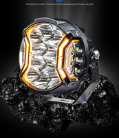 Projecteur LED 12V robuste pour camion, sans éblouissement, avec DRL dynamique blanc/ambre, 9 pouces, pour tout-terrain
