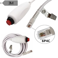 Câble de bouton d'appel d'urgence pour infirmière avec prise RJ11 6P4C de 3 m, imprimé du logo, fabriqué en usine