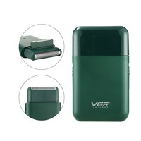 VGR Rasoir Électrique Portable sans Fil, Lame Unique, Mini Tondeuse Alternative pour Barbe, Hommes, Voyage, Voiture, Épilateur