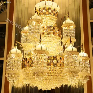 定制尺寸中东特别设计豪华大型金色水晶吊灯