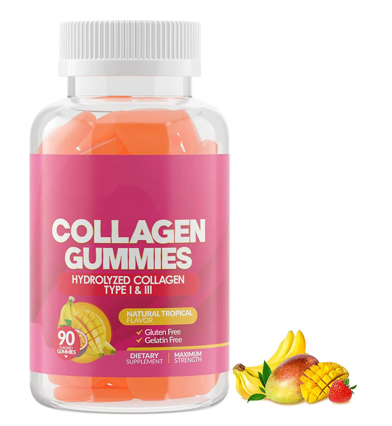 Hot Sales Private Label Huidverzorging Vitamine C Collageen Hyaluronzuur Gummies