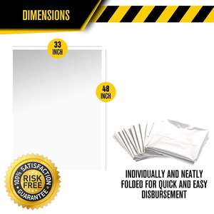 Sacs poubelles professionnels Huamaohengchun45 Gallon 3.0 MIL transparents et résistants avec attaches manuelles - 33" x 48" - Lot de 20 - pour la construction - Product Image 4