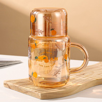 Couleurs personnalisées Ménage Eau Froide Verre Borosilicate Thé Bouilloire En Verre Bouilloire Avec Poignée Et Tasse