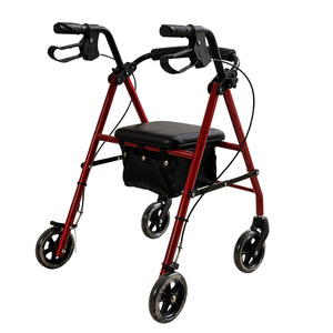 Hanbang Jiaye Rollator <b>Walker</b> 4 Wheel With Seat Carbon Steel Lightweight <b>Folding</b> Outdoor Mobility Aid - Product Image 1