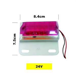 Feux de gabarit pour camion 8,4x7,5cm 24V Rouge Rectangulaire pour Véhicules Commerciaux - Product Image 1