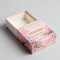 Boîte à parfum rose au design élégant avec poignée coulissante, emballage personnalisé avec logo