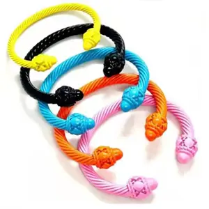 Fabricants, vente en gros, Bracelet de couleur, câble en acier inoxydable, câble torsadé, ouverture de la corde, Bracelet pour femmes et filles