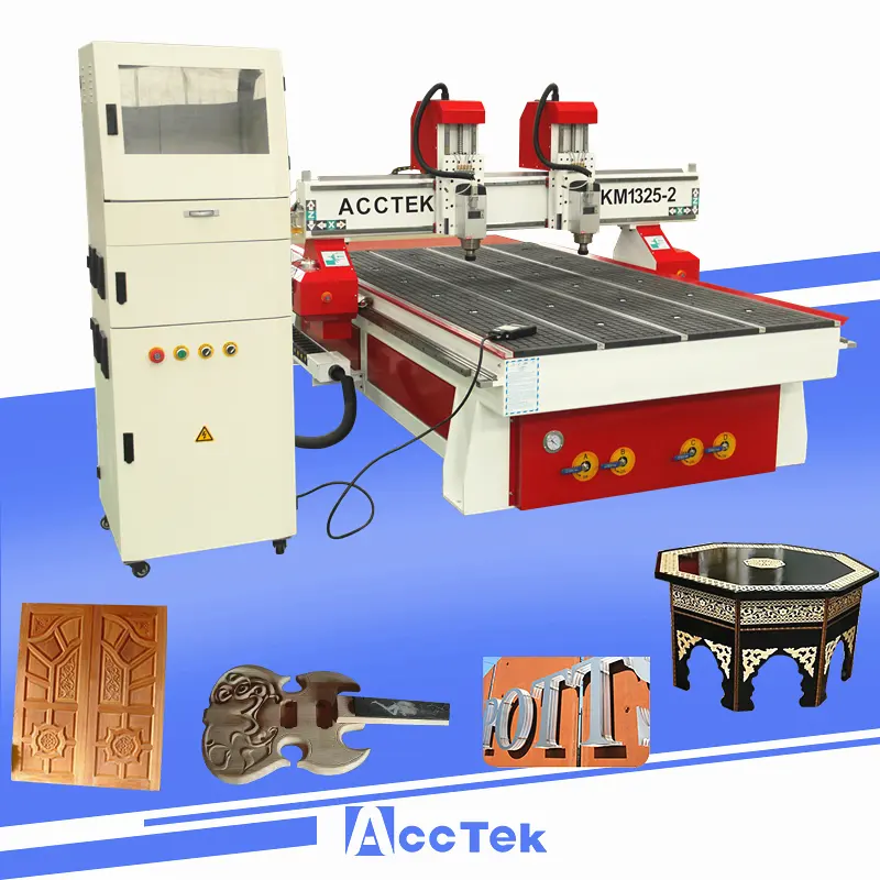 ACCTEK famoso marchio Multi testa T-Slot/tavolo sottovuoto 4 assi lavorazione del legno macchina Router CNC