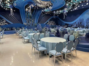 Design rotondo sul retro di colore argento per feste di eventi di nozze - Product Image 6