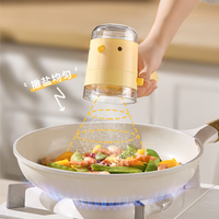 Bouteille à épices YuShu en plastique écologique de qualité alimentaire 500 ml avec design oiseau, doseur de sel et poivre, blanc/jaune