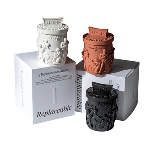 Canderful Arc De Triomphe Relief Resin Scented Candle Cylinder Aromatherapy Wedding Gift - Product Image 5