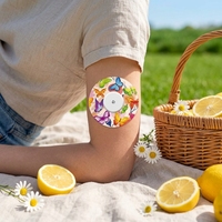Patch de fixation pour capteur de glycémie Libre2 en coton, couverture CGM résistante à la transpiration, adhésif protecteur coloré pour surveillance continue du glucose
