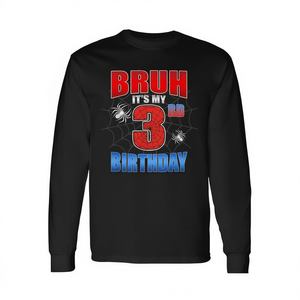 T-shirt à manches longues pour garçon de 3 ans, col rond, impression numérique, motif toile d'araignée, chemise de fête - Product Image 2