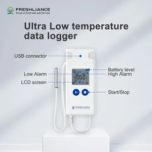 Monitor de temperatura ultra baja de hielo seco USB con pantalla LCD