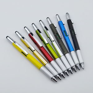 Penna <span class=keywords><strong>Stilografica</strong></span> Multifunzione 6 in 1 Personalizzata in Metallo 1.0mm con Cacciavite, Righello, Livella, Stilo Touch, Confezione Sfusa per Finanza - Product Image 2