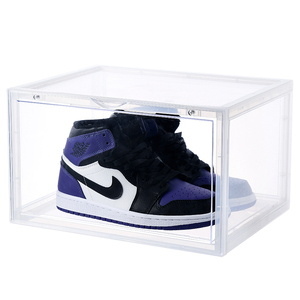 High Quality Household Transparent Custom Logo <strong>Stackable</strong> Sneaker Drop Front Acrylic Shoes Box Plastic <strong>Storage</strong> <strong>Container</strong> - Product Image 1
