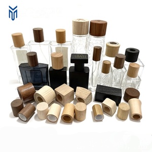 All'ingrosso bottiglia di vetro di profumo rotondo tappo di legno stile diverso in legno profumo cap fea15 - Product Image 6