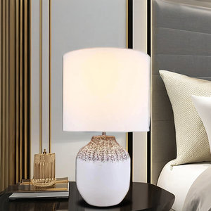 Modern Concrete Table <strong>Lamp</strong> Simple <strong>Fabric</strong> Lampshade Desk <strong>Lamp</strong> for Hotel Home Use - Product Image 6